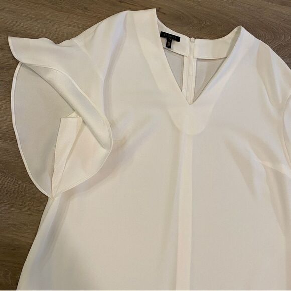 NEW ESCADA SHIFT V-NECK MIDI DRESS OFF WHITE SZ42=L - Picture 4 of 15